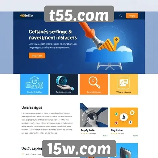 Explorando a interface do usuário do site t55.com